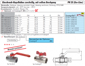 Einschraub-Kugelhähne 2-teilig, mit vollem Durchgang, IG/AG, Messing vernickelt, PN 25 (Eco-Line), Hahn, Kugelhahn, alle Größen